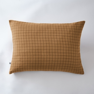 Taie d'oreiller gaze de coton tissée 50 x 70 cm gaïa mix Camel