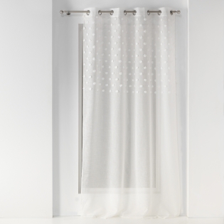 Rideau voile a oeillets 140 x 240 cm voile sablé Melusine Blanc