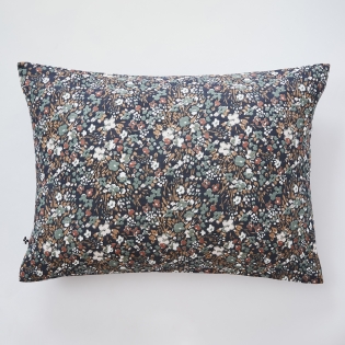 Taie d'oreiller 50 x 70 cm gaze de coton imprimée capucine minuit Bleu foncé