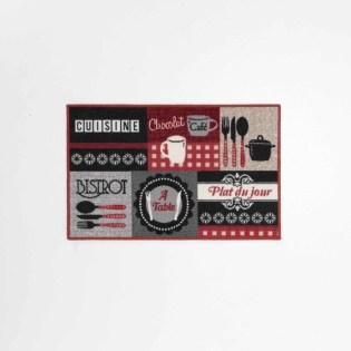 Tapis rectangle 50 x 80 cm imprime digital menu Sans