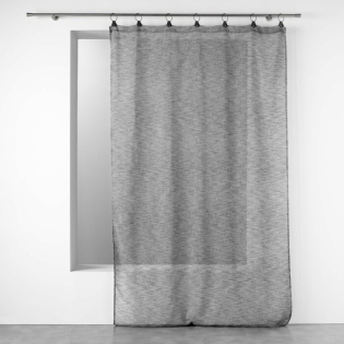 Voilage a anneaux 140 x 240 cm voile tissé Linka Anthracite