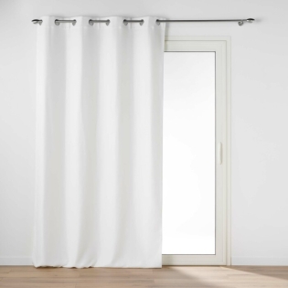 Rideau a oeillets 135 x 240 cm occultant chambray uni chinea Blanc