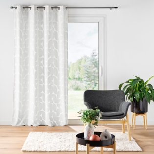 Rideau déco 135 x 260 cm en velours devoré Geolina Blanc