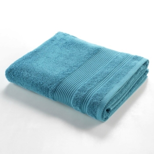 Drap de bain 90 x 150 cm eponge unie tendresse Bleu Paon