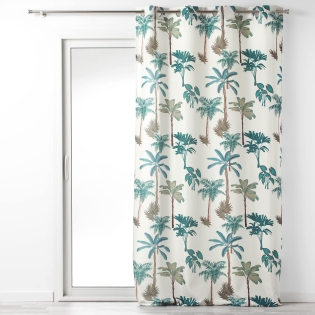 rideau tamisant 140 x 260 cm polyester imprime banany