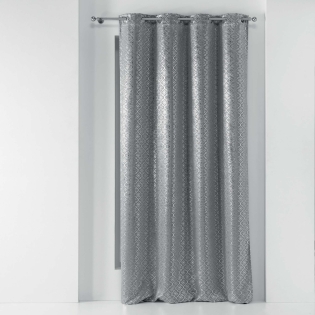 Rideau a oeillets 135 x 240 cm occultant Genesis Gris/argent