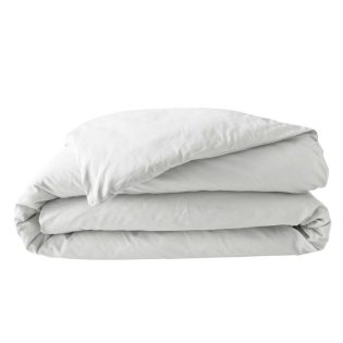 Housse de couette 2 personnes 260 x 240 cm percale de coton 78 fils Blanc