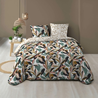 Housse de couette 260 x 240 cm coton 57 fils + 2 taies Lavinia