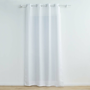 Rideau a oeillets 140 x 280 cm polyester uni+fils metallises zeline Blanc