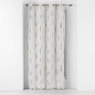 Rideau a oeillets 140 x 280 cm polyester imprime metallise sunny gold Sans