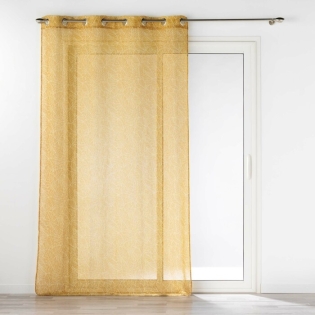 Voilage a oeillets 140 x 240 cm effet lin tissé Solea Miel