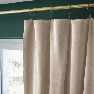 Rideau ajustable + 8 anneaux pince  140 x 270 cm velours de coton César Pampa naturel