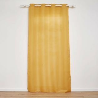 Rideau a oeillets 140 x 280 cm polyester uni+fils metallises zeline Jaune