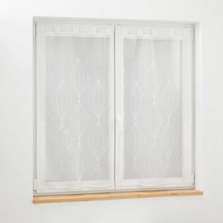 Paire droite passants 2 x 60 x 120 cm voile sable brode galactee Blanc
