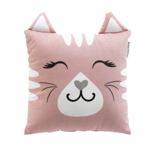 Coussin compresse 40 x 40 cm coton imprime chatchat des. place Sans