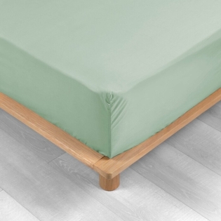 Drap housse 2 personnes 140 x 190 cm bonnet 30 cm percale de coton 78 fils Sauge