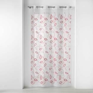 Panneau a oeillets 140 x 240 cm voile sable brode hoops Rouge