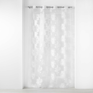 Voilage a oeillets 140 x 240 cm voile dévoré métallisé Florinella