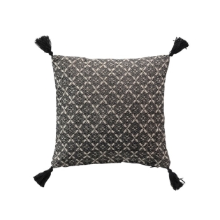 Coussin dehous. compr. pompons 40 x 40 cm coton tisse janna Sans