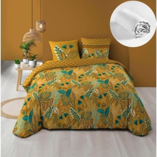Pack parure de couette 220 x 240 cm Tilda + drap housse (140) Blanc