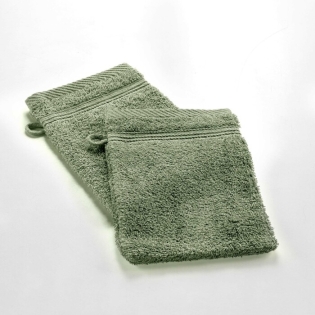 2 gants de toilette 15 x 21 cm eponge unie tendresse Fougere