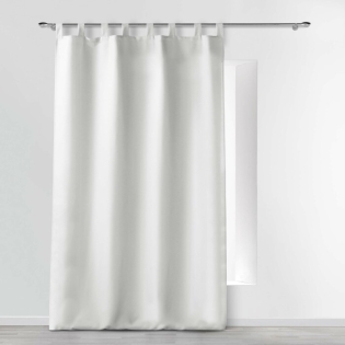 Rideau a passants 140 x 260 cm polyester uni essentiel Blanc