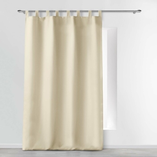 Rideau a passants 140 x 260 cm polyester uni essentiel Naturel