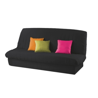 Housse de clic clac mat. 120 à 140 cm - 185 à 200 cm polye. uni essentiel Noir