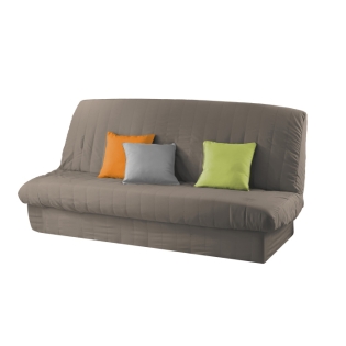 Housse de clic clac mat. 120 à 140 cm - 185 à 200 cm polye. uni essentiel Taupe