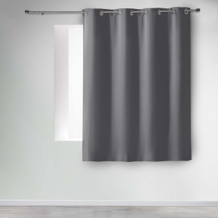 Rideau a oeillets 140 x 180 cm occultant uni occult Ardoise