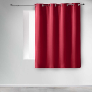 Rideau a oeillets 140 x 180 cm occultant uni occult Carmin