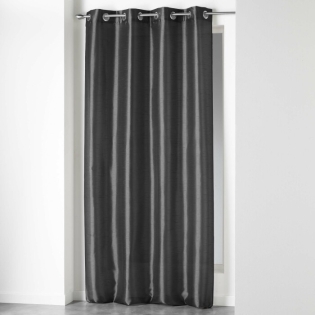Rideau a oeillets 140 x 240 cm shantung uni shana Anthracite