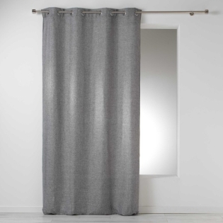 Rideau a oeillets 140 x 260 cm chambray uni select Anthracite