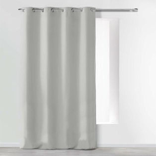 Rideau a oeillets 140 x 260 cm microfibre unie absolu Gris
