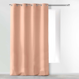 Rideau a oeillets 140 x 260 cm microfibre unie absolu Rose pale