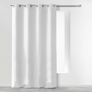 Rideau a oeillets 140 x 280 cm microfibre unie absolu Blanc