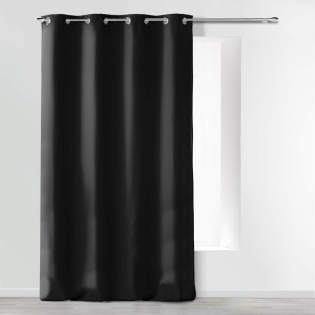Rideau a oeillets 140 x 280 cm microfibre unie absolu Noir