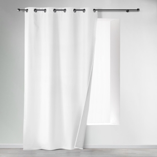 Rideau a oeillets 140 x 260 cm polyester uni thermique icemount Blanc