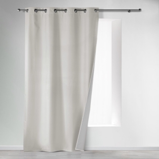 Rideau a oeillets 140 x 260 cm polyester uni thermique icemount Naturel