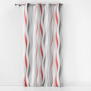 Rideau a oeillets 140 x 260 cm polyester imprime ondulys Rouge