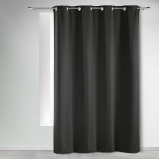 Rideau occultant 135 x 280 cm occultant uni Noir Charbon