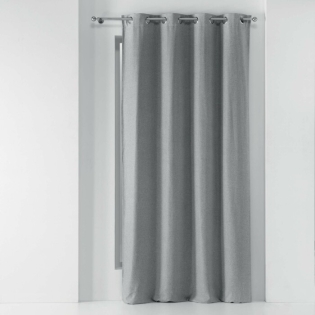 Rideau a oeillets 135 x 240 cm occultant chambray uni chinea Gris