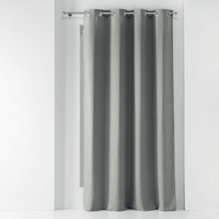 Rideau a oeillets 140 x 260 cm chambray uni solena Gris