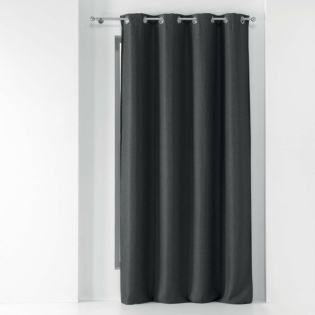 Rideau a oeillets 135 x 240 cm occultant tisse tramina Anthracite