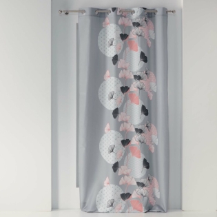 Rideau a oeillets 140 x 260 cm polyester imprimé Eden blush Gris