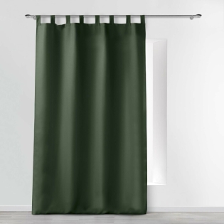Rideau a passants 140 x 260 cm polyester uni essentiel Kaki