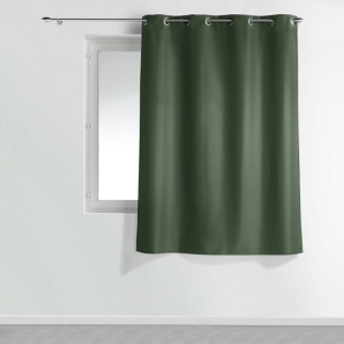 Rideau a oeillets metal 140 x 180 cm polyester uni essentiel Kaki