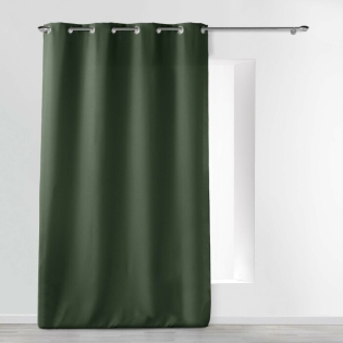 Rideau a oeillets metal 140 x 280 cm polyester uni essentiel Kaki