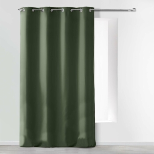 Rideau a oeillets 140 x 280 cm microfibre unie absolu Kaki