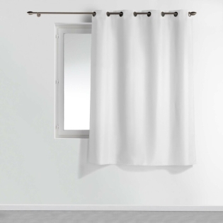 Rideau a oeillets metal 140 x 180 cm polyester uni essentiel Blanc
